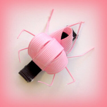 Pink spider hair clip