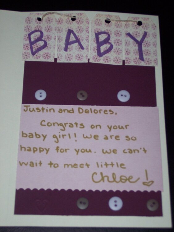 Baby Girl Card - Inside