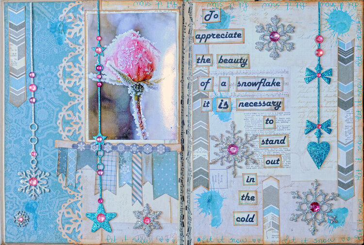 Snowflake Art Journal Page***Blue Fern Studios***