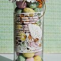 Embosset jar with chocolate eggs
