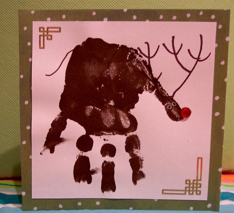 Reindeer Handprint Card