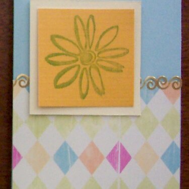 Stamped flower card