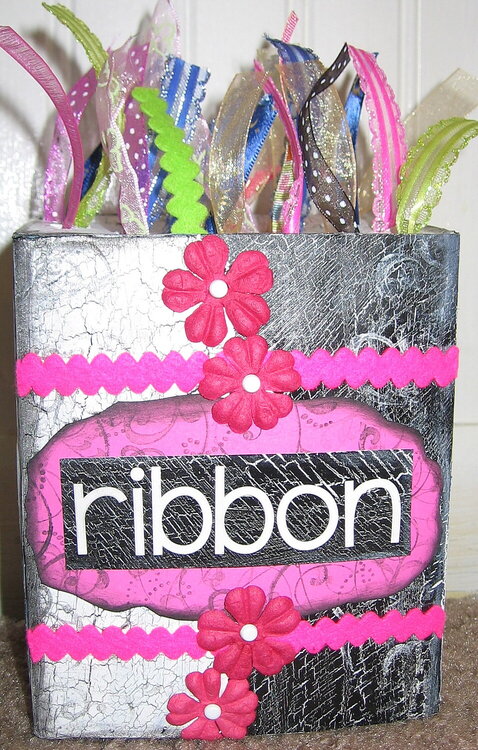 Altered tissue box,now a ribbon Pull-Ez