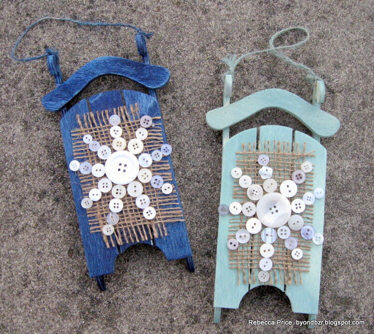 Button sled ornaments