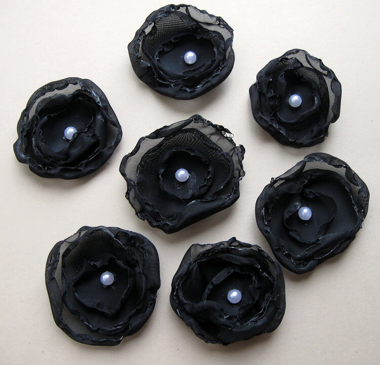 Black organza flowers