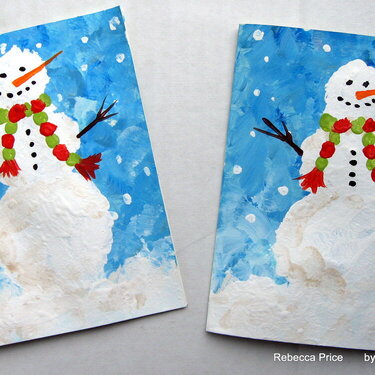 Hand painted snowman Christmas cards