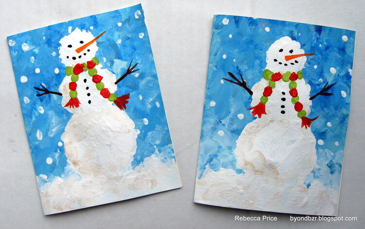 Hand painted snowman Christmas cards
