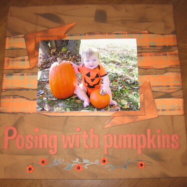 Posing with pumpkins