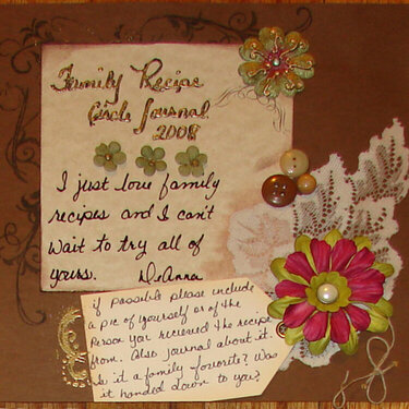 Circle Journal - Family Recipes Intro Page