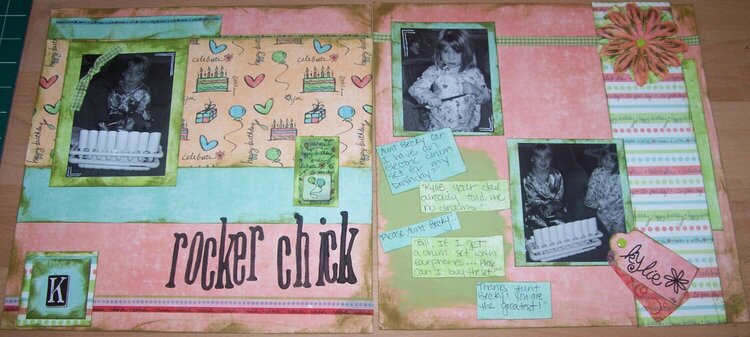 Rocker Chick Birthday 2 page spread