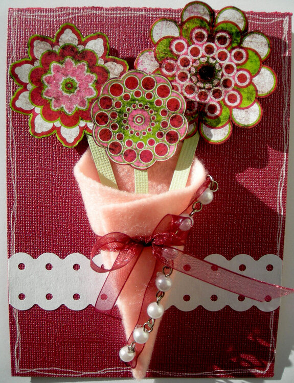 DT card - Flower Bouquet (Bo Bunny pp)