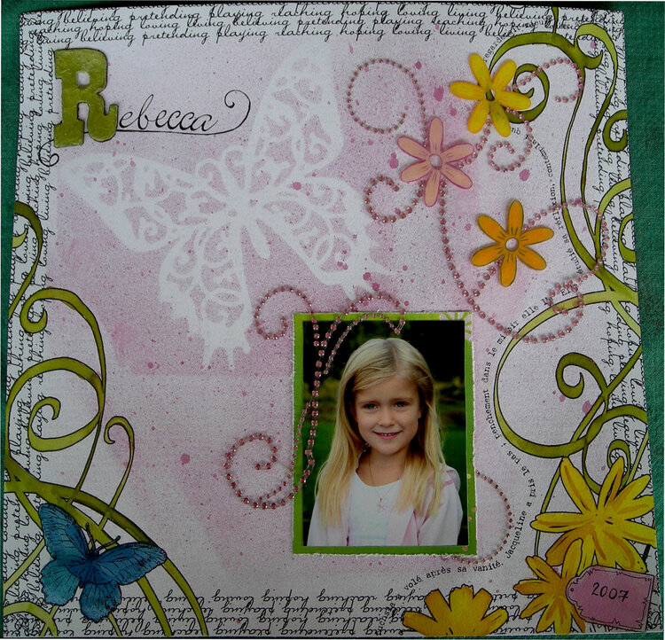 Rebecca (My 6th LO for the Scrapbook Queen 2008 Challenge)