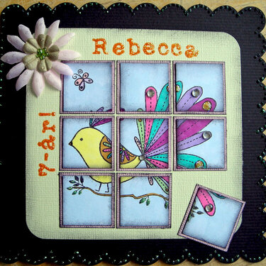 Inchies birthday card for my niece Rebecca