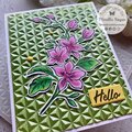 Hello card with 3D embossing folder