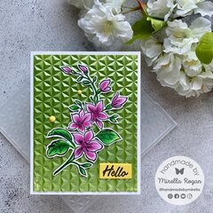 Hello card with 3D embossing folder