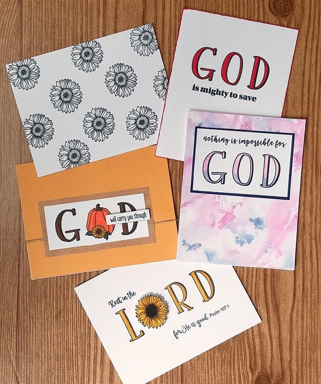 Cards w MayMay Made It Our God stamp set
