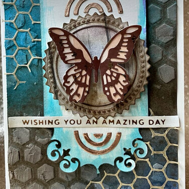 Detailed butterfly mixed media card