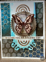 Detailed butterfly mixed media card