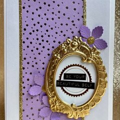Elegant Floral Frame card in purple and gold
