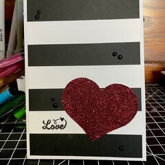 Glitter heart and stripes