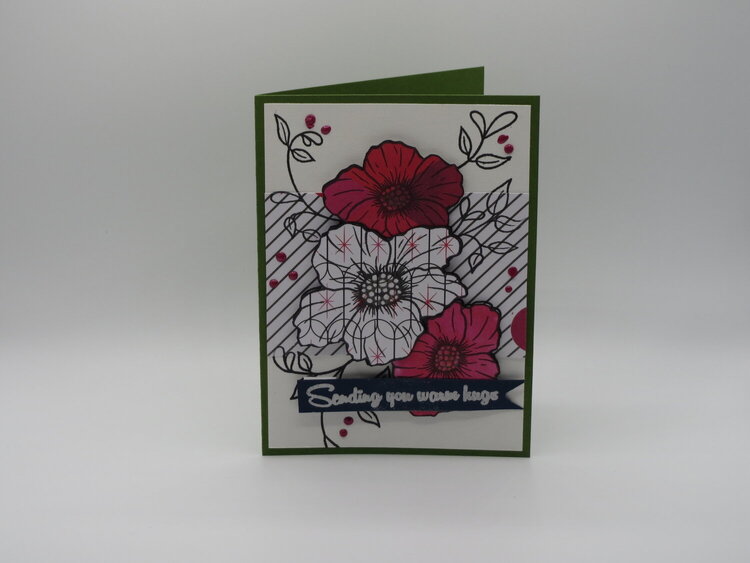 Stamped flowers card