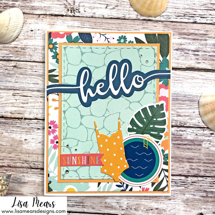 Handmade Summer Card - Echo Park Pool Party - 10 Cards 1 Collection