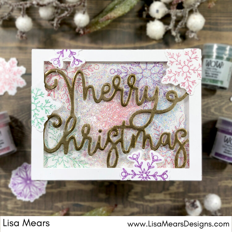 Merry Christmas Shaker Card with Wow Embossing Powder