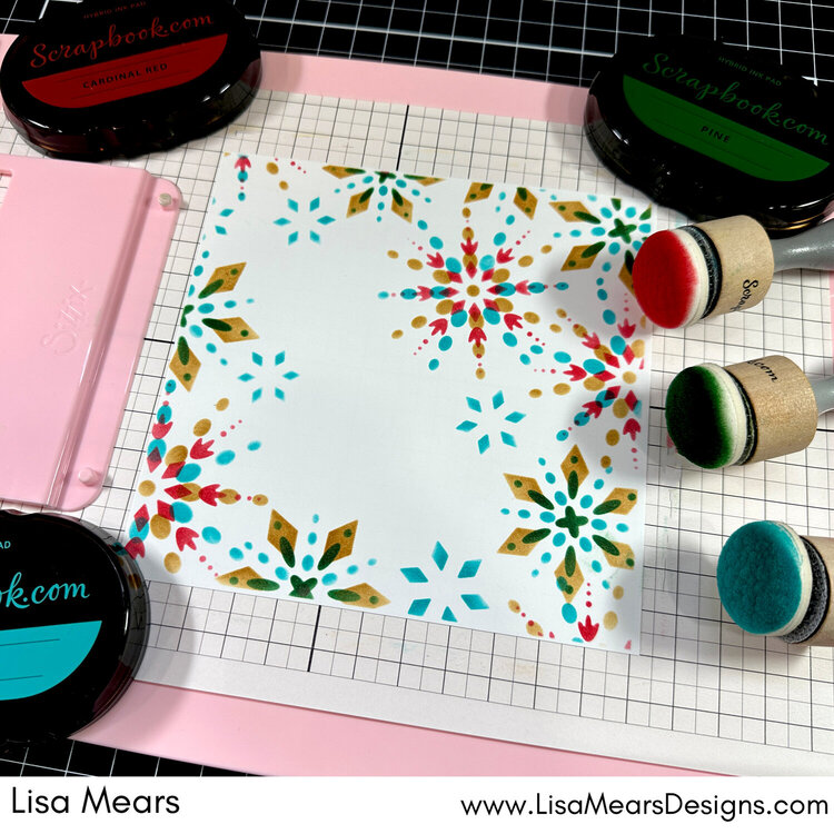 Sizzix Cherry Blossom Stencil and Stamp Tool plus Snowy Scene Layered Stencils