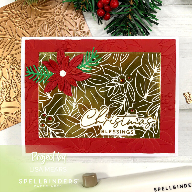 Stenciling &amp; Hot Foiling Christmas Cards With Spellbinders De-Light-Ful Christmas Collection 