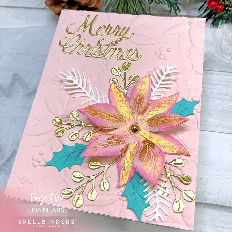 Cut &amp; Emboss Poinsettia Christmas Card | Simon Hurley | Spellbinders