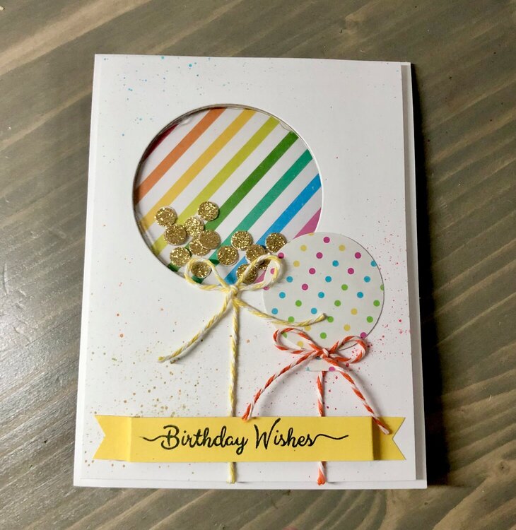 Birthday wishes, shaker card