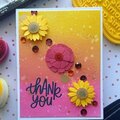 Thank You Card Distress Oxides and florals