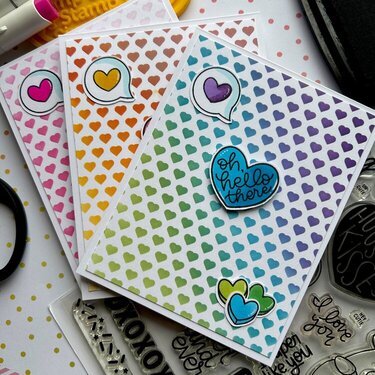 Valentines Day Rainbow heart cards
