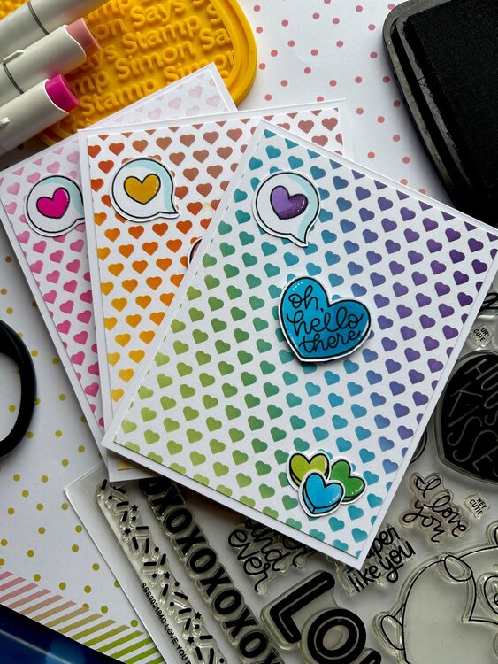 Valentines Day Rainbow heart cards