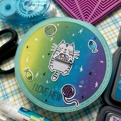 Cat galaxy circle card