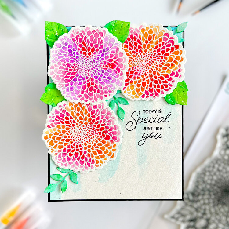 Watercolor Dahlias