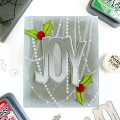 Joy Christmas Card with the Sizzix Tim Holtz Release