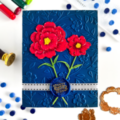 Striking Flowers with 3D Embossing and Wax Seal