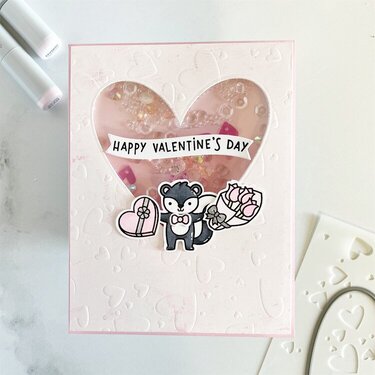 Lawn Fawn Valentine&#039;s Shaker Card