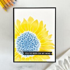 Sunflower Stencil Card Ukraine Colors