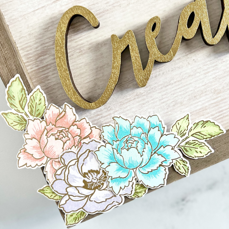 DIY Craft Room Decor with Heat Embossing on Wood 