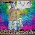 Dylusions and Dina Wakely art journal layout in progress