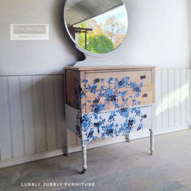 Redesign &#039;Pretty In Blue&#039; Furniture Tranfer Inspiration by Lubbly Jubbly Furniture