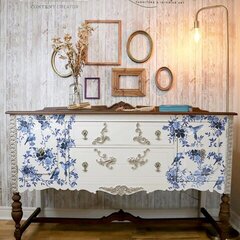 Redesign 'Pretty In Blue' Transfer Inspiration by Santiagos Furniture Interior Art