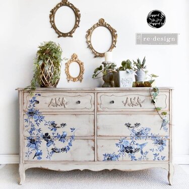 Redesign &#039;Pretty In Blue&#039; Furniture transfer Inspiration by Flipped N Chipped Co
