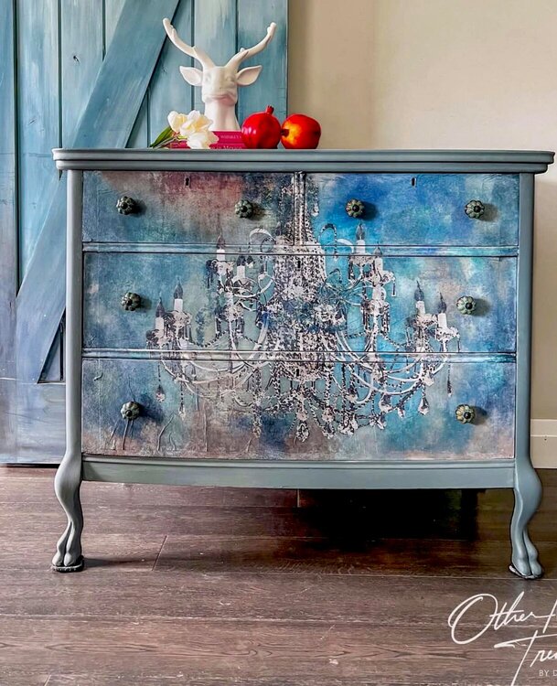 Redesign Moody Chandelier Decoupage Decor Tissue Inspiration by Other Man&#039;s Treasure