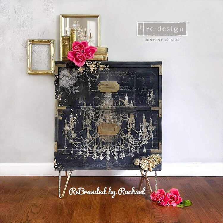 Redesign dcor tissue Madelyn and Empire Chandelier stencil Inspiration by Rebranded by Rachael