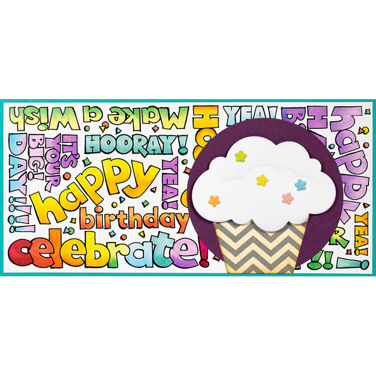 POP Shapes Cupcake Birthday Slim Card