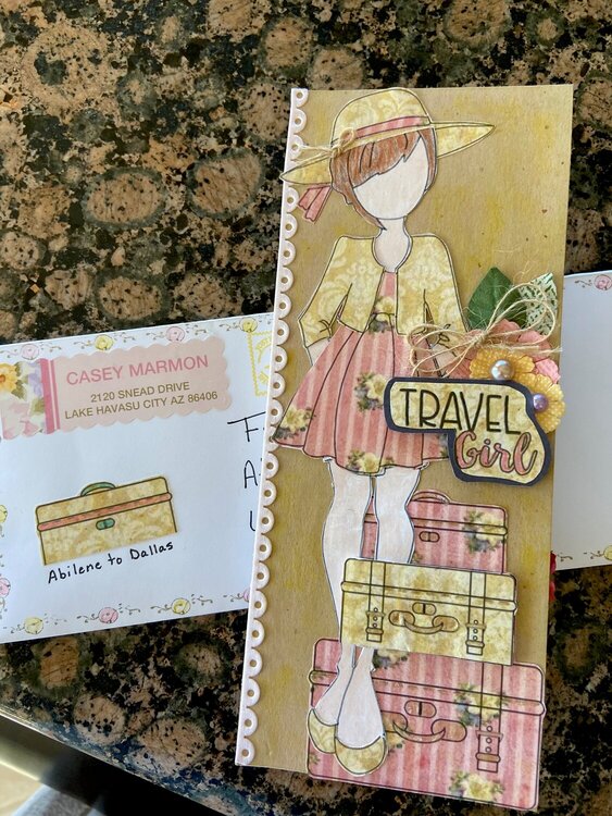 Travel, girl, paper doll