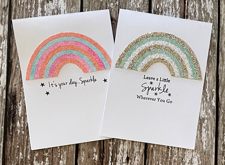 Rainbow glitter cards